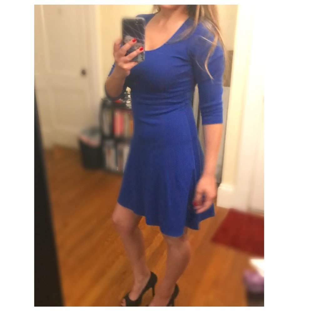 Cobalt Blue Fit & Flare Dress - Size XS